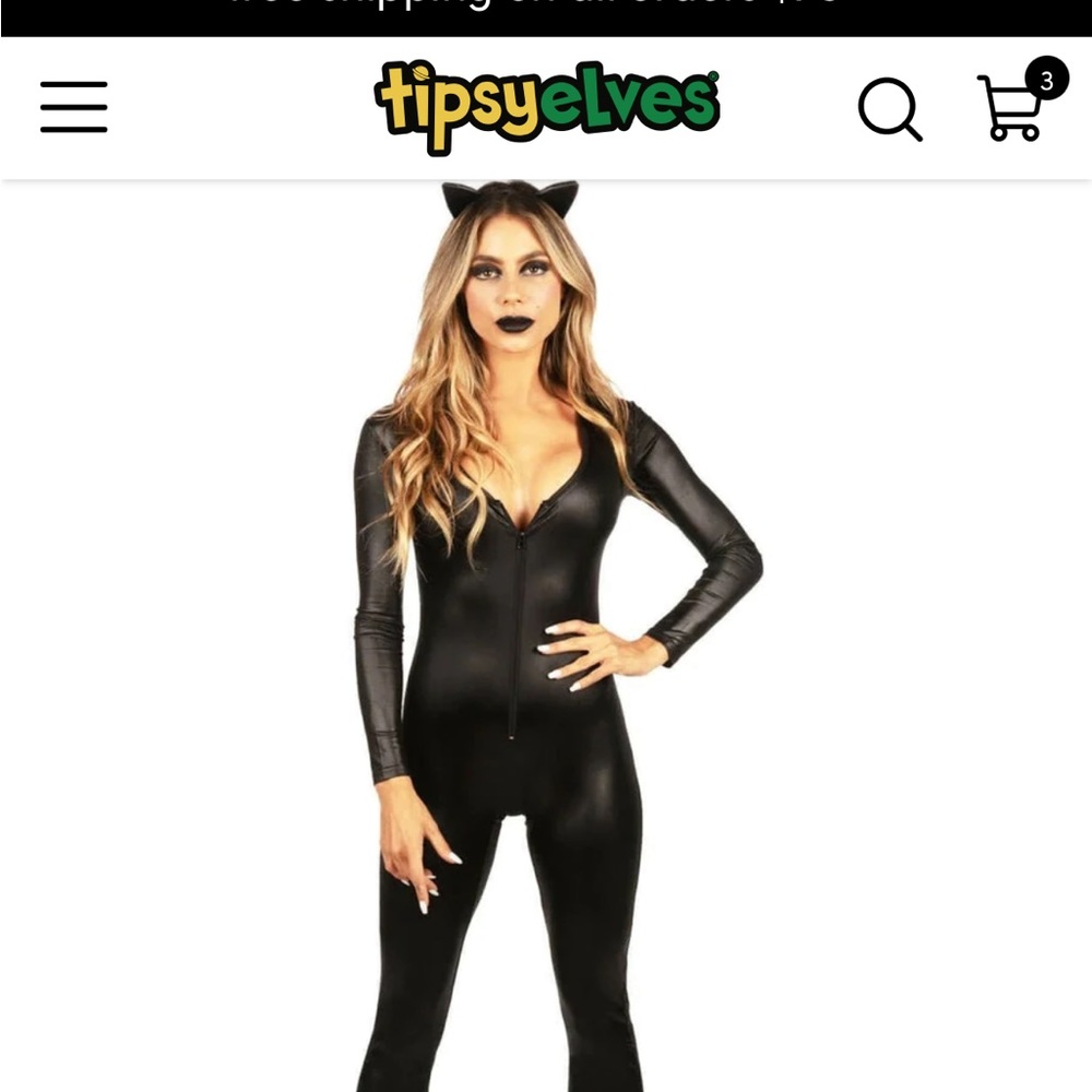 Tipsy Elves Cat Bodysuit XS